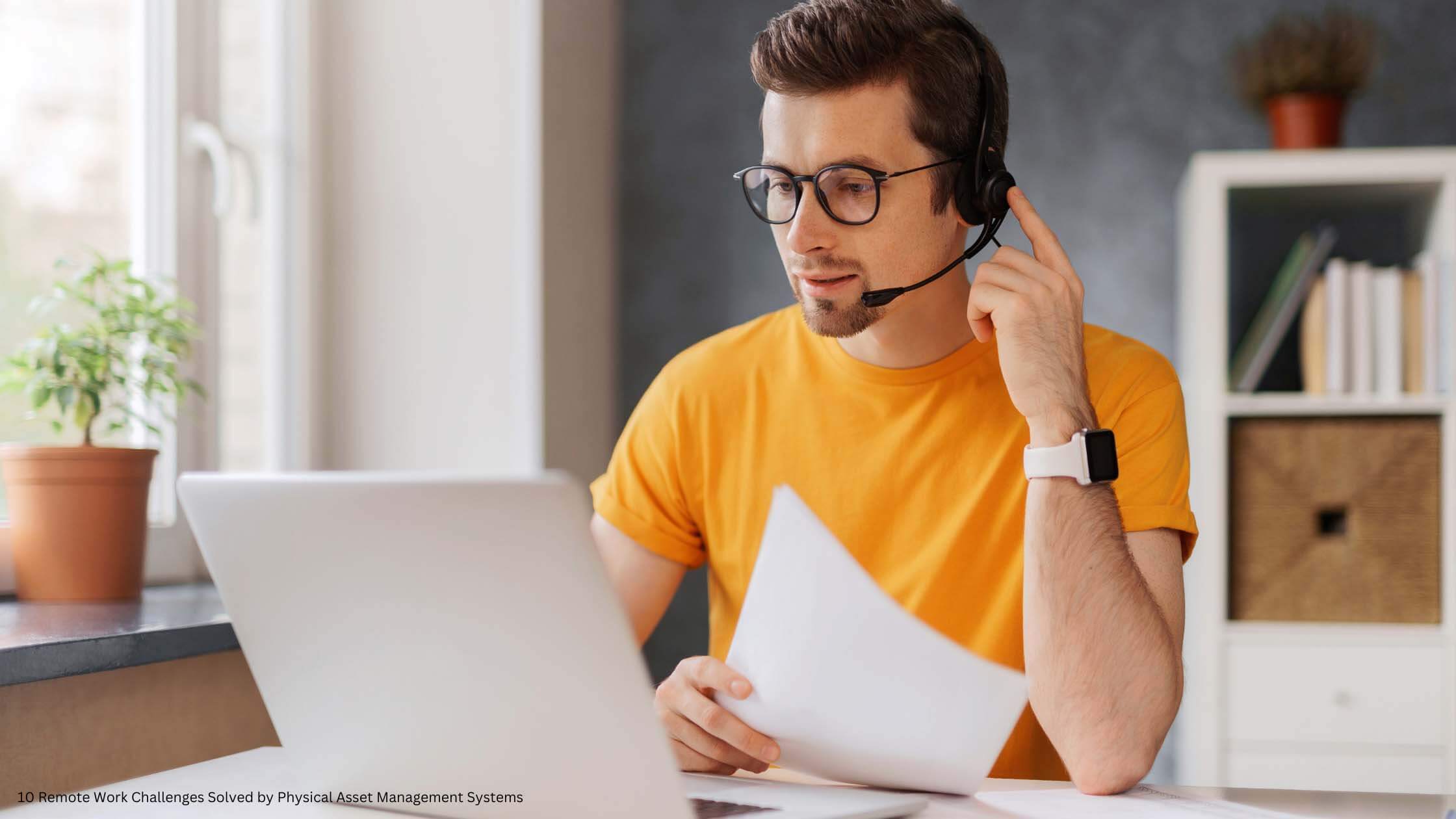 An employee working remotely