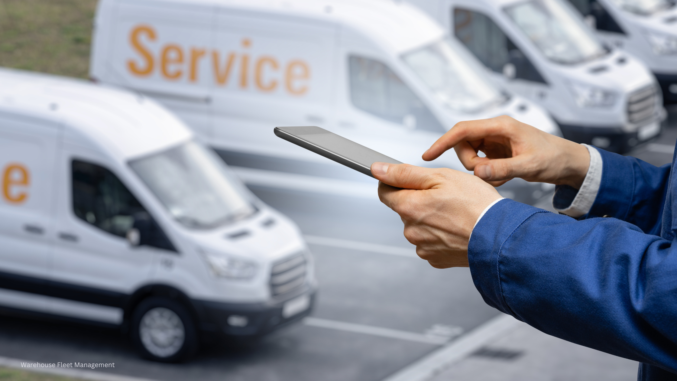 A fleet manager using a fleet management system to control the warehouse fleet